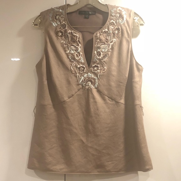 Lafayette 148 Embroidered Linen Top - Picture 3 of 5